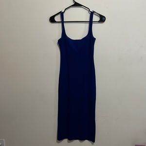 Blue gown strapless